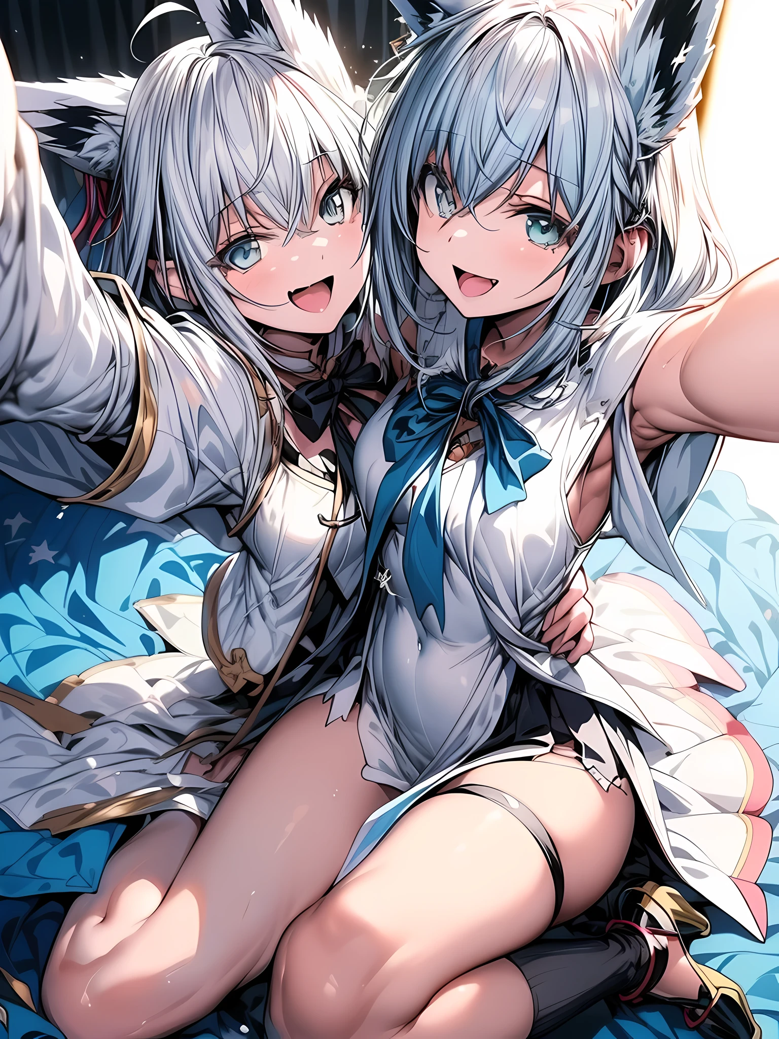 ((2girls:1.3)), ((moe style:1.3)), ((desert:1.3)), full body, ((top hat:1.3)), white hair, prinz eugen (azur lane), selfie, hatsune miku, ((perfect face)), ((extremely cute:1.3)), ((masterpiece:1.3)), ((8k)), ((best quality:1.3)), ((beautiful)), ((extremely detailed:1.3)) , ((absurdres)), AddXL, ((score_9:1.3)), ((score_8_up:1.3)), ((score_7_up:1.3)), Expressiveh