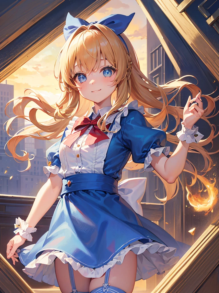 photo realistic, (masterpiece,best quality:1.4),(8k,raw photo,photo realistic:1.2), detailed skin, detailed face,1girl,Japanese idol,cute face, little girl, Not Safe for Work, (raw photo, photo realistic: 1.2), 1 girl in, length hair, blue eyes, blonde hair, light smile, ((shiny wavy hair)), diadems, jumping, A pose where can you be seen from below, doress, (clock, wonderland), gothic dresses, shairband, movement, looking at the viewers, shortsleeves, the bow hair, blue shairband, a smile, red blush, hand on own face , Blue Doress, Alice (Alice in Wonderland), White frilled legwear, ((Blue the Bow)), A Throne, Puffy Sleeves, Put Your Hand on Your Cheek, Bangss, Apron Dress, shortsleeves, ((Blue bow ribbon)), long hair, (mini crown), foot out of frame, frilld, white gothic dresses,: q, masterpiece, top-quality, (worn skirt, twat, camel's toe)), not safe for work, Little Girl, child, 14 yo, braided bangs, (((trading card))),