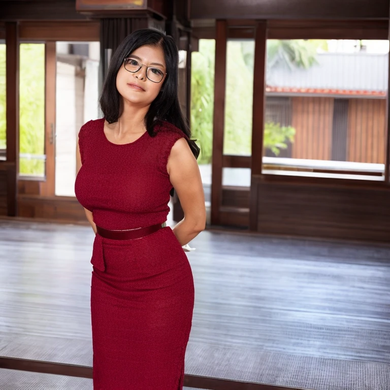 65 years old female
Tea ceremony club advisor
Classics teacher
Suffers from back pain
Hobbies Karaoke especially Enka
Skinny build
Wears red-rimmed glasses
Likes cocktails