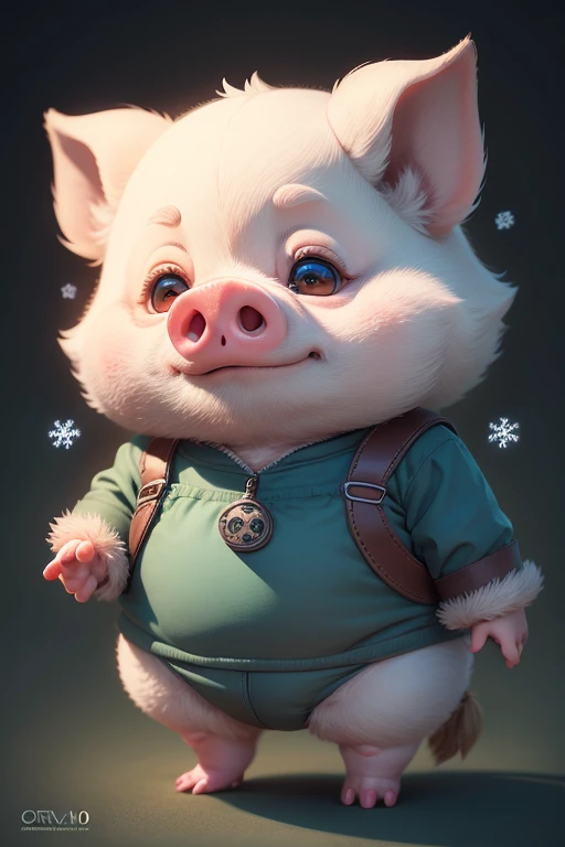 Cute anthropomorphic old pig ,The art of math,furry fur,Eyes are bright,Yuki,snowflake .. 2,Trendy Art Station,16Kghibli style,Pixar style,super quality,Octagon rendering,beautiful lighting,- quality2-upbeta-Chaos 10