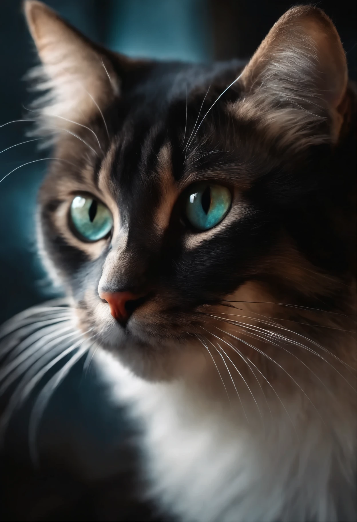 A fluffy cat,playful,curious,bright sharingan eyes,soft black fur,whiskers twitching,stretching in a sunbeam,feline grace and elegance,(best quality,4k,highres),vivid colors,lively and energetic,artistic illustrations and watercolor paintings,dreamy and whimsical,subtle pastel hues,soft lighting,bokeh