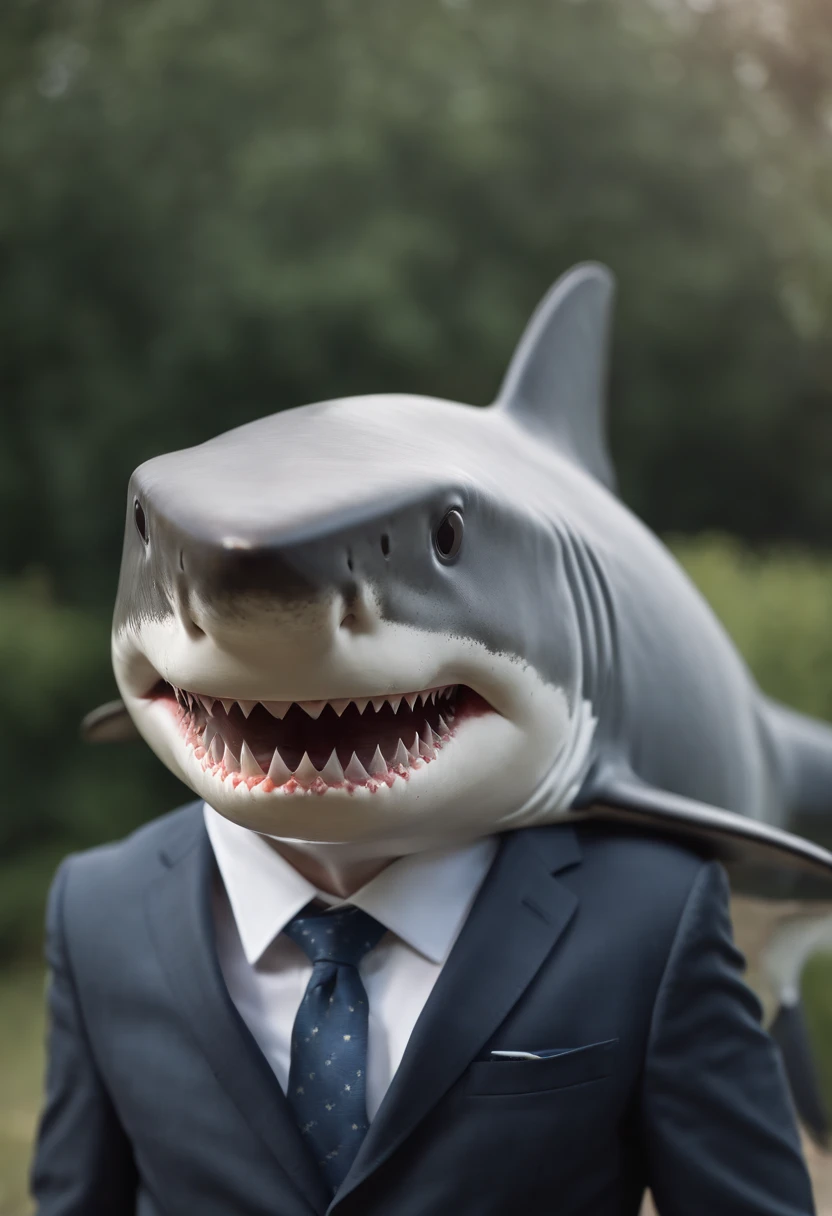 a shark in a business suit