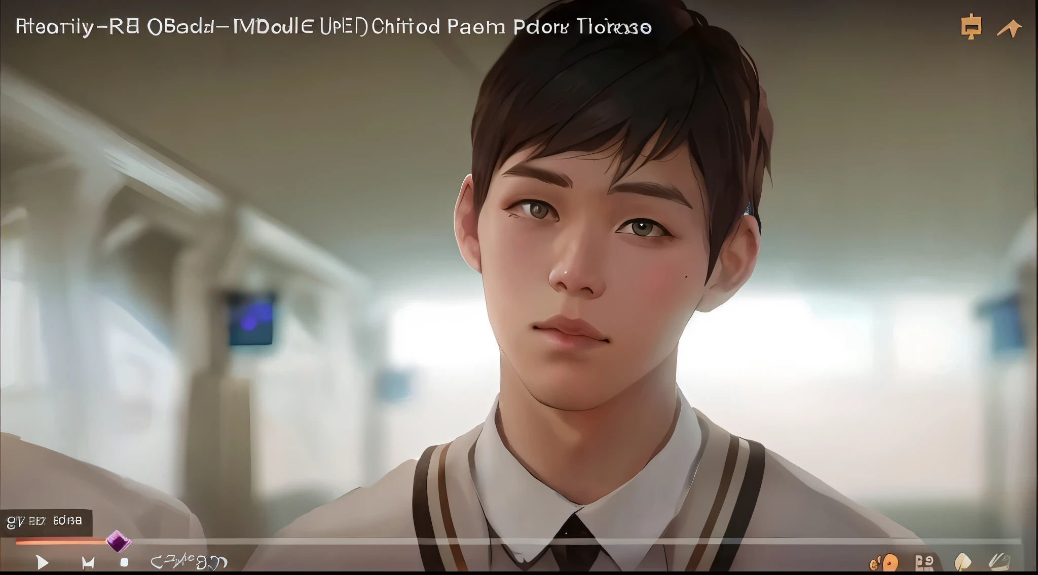 hermoso joven con cabello plateado y ojos grises