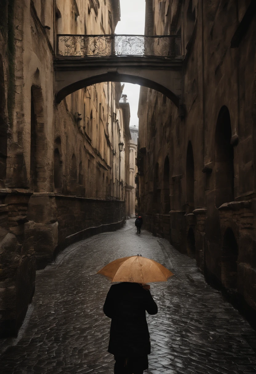 Telegram-channel "True Piter" visualization, cathedral, river, bridge, snow, rain, nice cheerful people, surreal, fantastic, horror