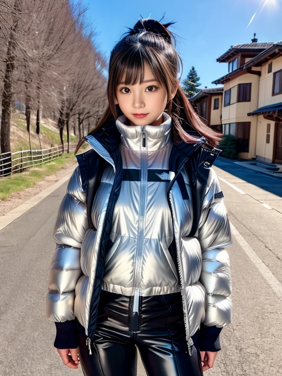 very detailed、masterpiece、Ski Resort Background、a woman in a (white down vest at northface):1.4, white puffer vest and black pants posing for a picture, model is wearing techtical vest, sportswear, sportswear, かわいいsportswear, nanocarbon-vest,headphone, white!!, white coat, tech wear women pictures, 2 techwear women, catalog photo, stylish coat for rave, full body photo, future inflatable jacket, Miko, Kim Woo