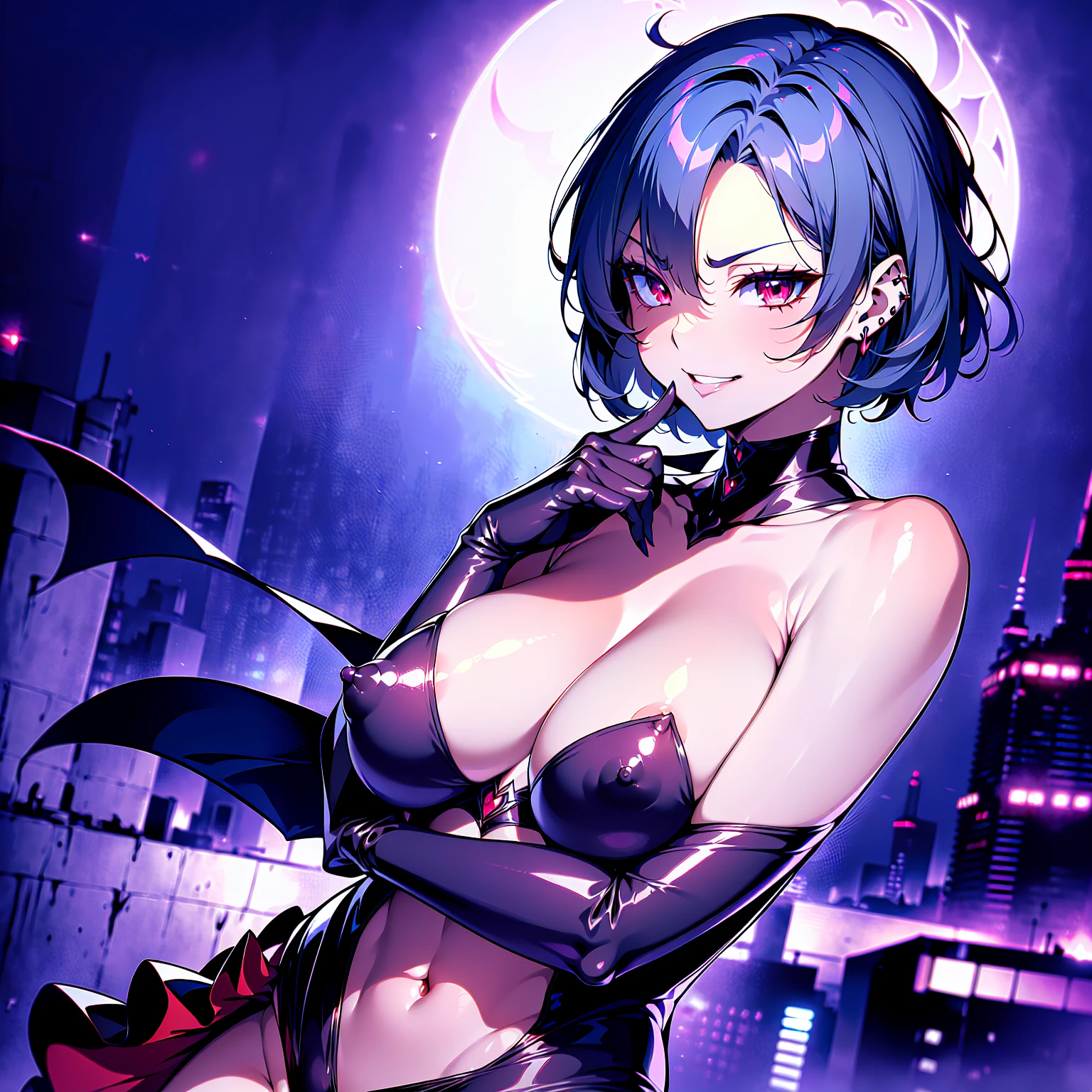 {nsfw dark ami mizuno:1.1}, beautiful detailed eyes, ultra detailed, corruption, evil fall, pubic tattoo, dark aura, full body
1girl, full body,(evil ami mizuno:1.1)++++++,((1girl, solo female, solo, solo focus)+, 1girl, solo female, mature female, standing, full body, evil, dark persona, bad end, contrapposto, villain, dark heroine,
lips, eyelashes, pubic hair, innie, evil grin, evil smile, sadistic, erotic lips, seductive evil red eyes, provocative expression, big breasts, erect nipples visible through clothing, piercing, erect nipples visible through clothing, collarbone, blue hair, evil eyes, short hair, beautiful detailed evil red eyes,
between labia, fingerless_gloves, corrupted magical girl costume, frill, evil smile, panties,
(slutty dark magical girl clothes ), indifference,(beautiful detailed background), (tokyo city skyline:1), (rooftop:1),best quality, (beautiful lighting:1),