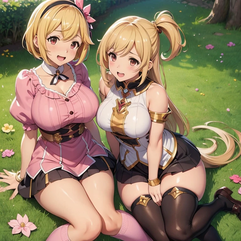 granblue fantasy,Grabble,djeeta,djeetaちゃん,mesugaki,Official Images,Official illustration,black knee high socks,pink clothes,,thighs thighs thighs,djeeta,The kids,laughter,blonde,むちむちthighs thighs thighs,