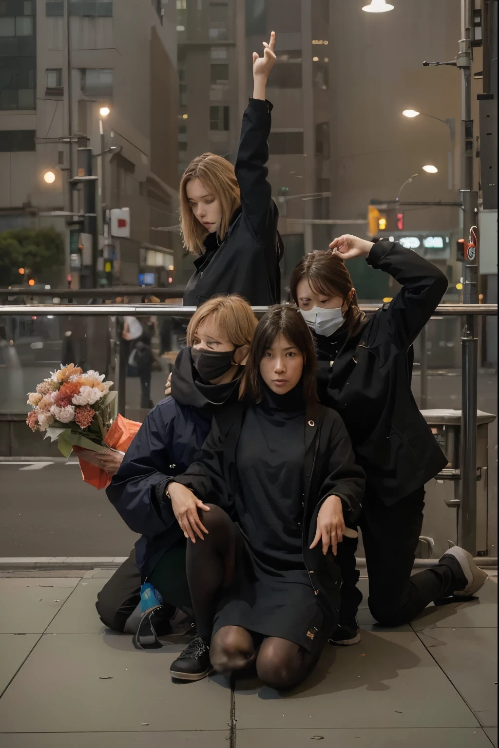 (Best quality, 8k, 32k, Masterpiece, UHD:1.2) "Transform the image into a depiction of Shibuya from Jujutsu Kaisen, showcasing an empty street devoid of people. Envision the iconic Shibuya district with its vibrant and bustling atmosphere, but now in a tranquil and eerie setting. Capture the essence of Shibuya's famous landmarks and streets, but devoid of human activity. Emphasize the architecture, street signs, and recognizable elements of Shibuya, but create an atmosphere of emptiness and stillness. Utilize subdued tones and shadows to convey the absence of people, leaving the streets and buildings hauntingly quiet, evoking a sense of mystery and solitude in the heart of the city."