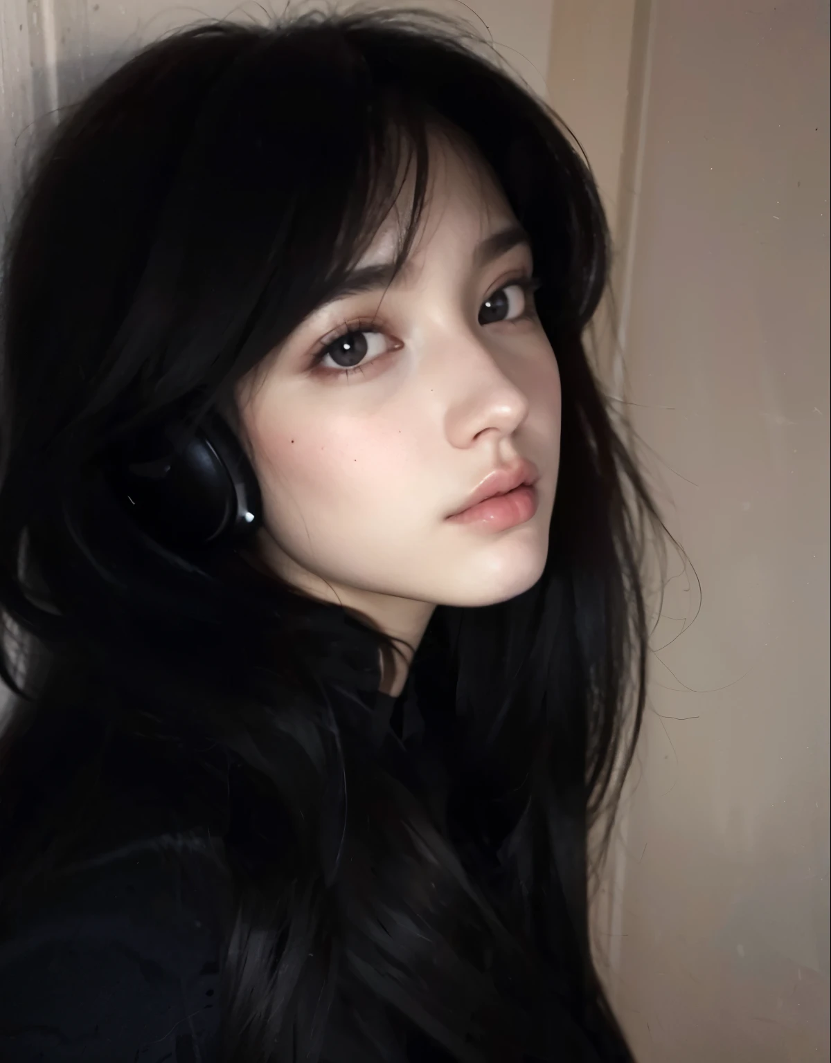 A close-up of a woman with headphones on her head, Retrato Sophie Mudd, Anna Nikolanova aka Newmilky, Pokimane, com fones de ouvido, 18 anos, Delphine bonita, Yelena Belova, Angelina Stroganova, morena com cabelos loiros tingidos, 🤤 retrato da , 2 Modelo feminina de 4 anos, julia gorokhova, Modelo do Instagram