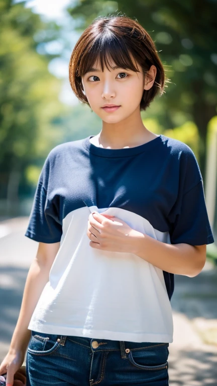 (highest quality, 8K, 32K, masterpiece, UHD:1.2),Photos of cool Japanese women,Boyish woman,small tits,,10 years old,young