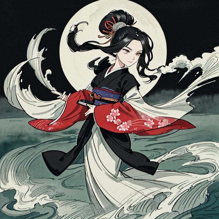 In this prompt, we want to generate a high-quality image in the style of ukiyo-e, ink wash painting, and watercolor. The image should depict the theme of exercise, with a focus on the contrast between black and white. There should be flowing water and clouds, with a prominent moon in the background. Additionally, the image should feature a beautiful woman in the style of kabuki theater.
To achieve the best quality result, we should use a high-resolution image (best quality, 4k, 8k, highres, masterpiece:1.2) with ultra-detailed elements, including realistic and detailed eyes, lips, and facial features. The scene should have a realistic rendering, with studio lighting to enhance the colors and sharp focus. The overall image should have vivid colors, and the use of bokeh will help create a dreamy atmosphere.
The main elements of the image include:
- Exercise theme: The image should showcase various exercise poses and movements, capturing the physicality and dynamism of the subject.
- Ukiyo-e style: The image should be reminiscent of Japanese woodblock prints, with their characteristic linework, bold colors, and flat perspective.
- Ink wash painting and watercolor influence: The image should have a loose and expressive brushstroke style, with the use of ink wash techniques to create depth and texture.
- Contrast between black and white: Emphasize the interplay between light and shadow, using strong contrasts to create a visually striking image.
- Flowing water: Integrate flowing water elements, such as rivers or waterfalls, to add movement and a sense of tranquility to the scene.
- Clouds: Paint clouds in a soft and flowing style, creating a sense of ethereality and adding visual interest to the background.
- Moon: Place a prominent moon in the sky, with a serene and calming presence. The moon can be full or crescent, depending on the desired mood.
- Kabuki theater influence: The beautiful woman in the image should be dressed in traditional kabuki costume, with elaborate hairstyles and makeup. Her pose and expression should reflect the grace and elegance of kabuki performers.
- Additional details: You can include other elements that enhance the composition, such as cherry blossoms, traditional Japanese architecture, or symbolic motifs like fans or lanterns. Just ensure that the additional details align with the overall theme and style of the image.
Remember to order the tags based on importance, with the most essential elements listed first. Use commas to separate each tag.
