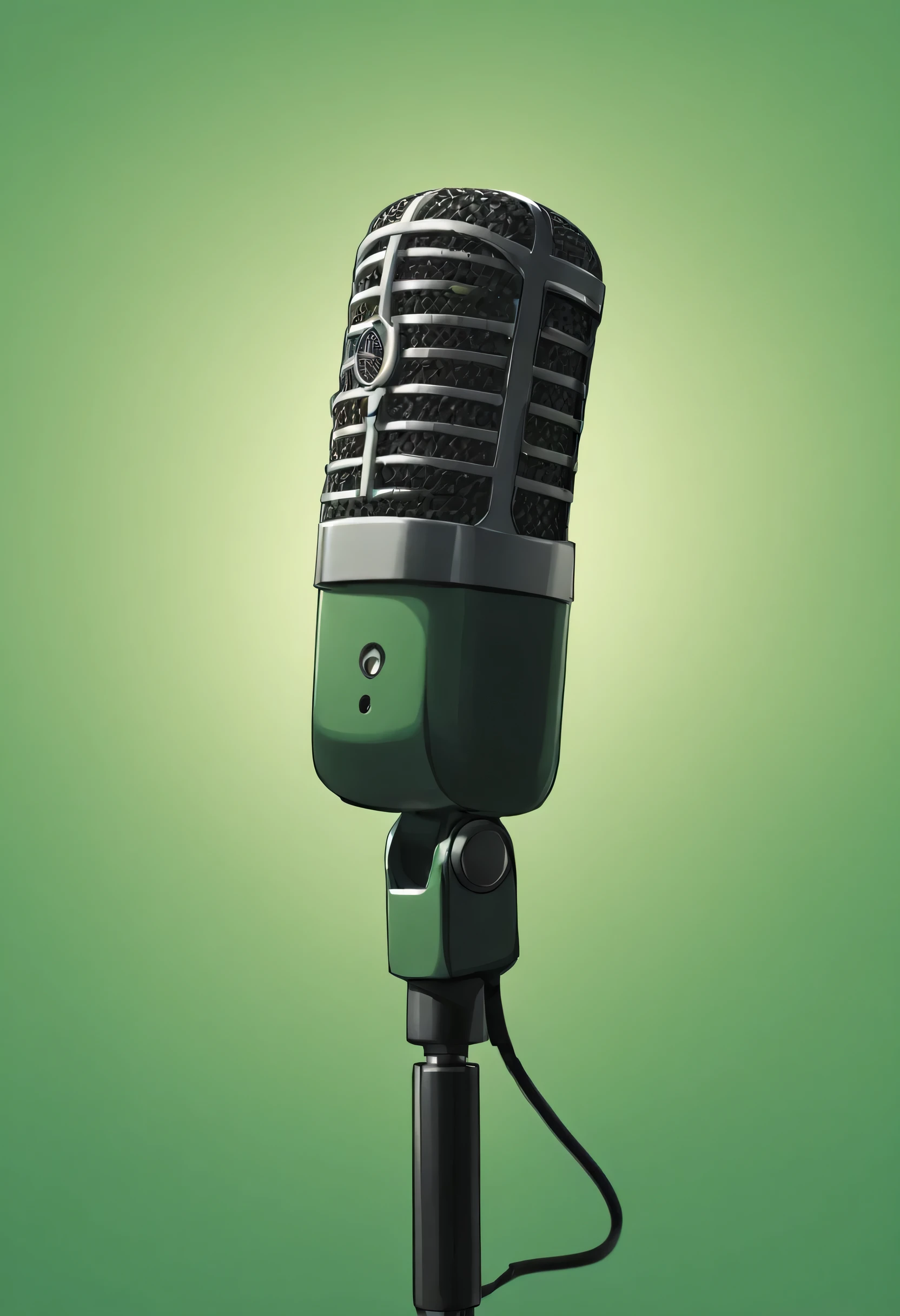 a youtuber microphone in green background