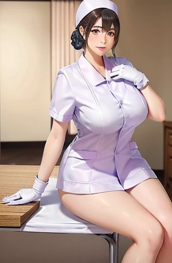 ,nurse uniform,hospital, latex nurse suit,nurses,busty,elbow gloves,labcoat,silverhair woman,blue eyes , gigantic boobs ,medical instruments,asian nurse,two nurses,speculum,examination room,oversize boobs, ,big ass ,strap on, lay on table ,legs spreaded,giving birth,gyno chair , dentist,Milf,latex,red uniform