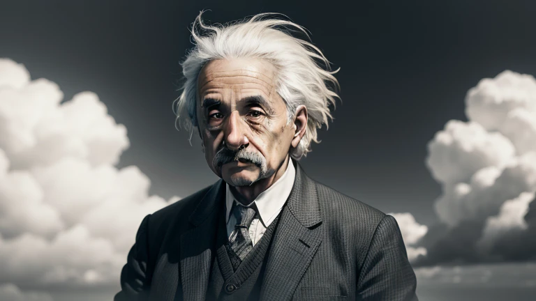 Albert Einstein thinking