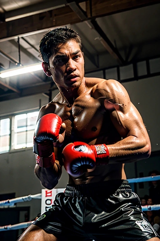 (original) , (very detailed wallpaper) , (best quality) , (masterpiece) , photographic reality, realistic, very detailed illustrations, (2 guys) , Indonesians, (serious faces) , perfect detail, (best lighting) , (super complex details) ,
(Amateur boxing guys) , amateur boxer, wearing headgear, (aggressive punching to each other) , sweat, heavy breathing, (oppressive attack) , (boxing ring) , athletic shorts, protective headgears on, perfect detail, boxing gloves on, perfect limbs, impact, (shiny skin) , abs, muscles, waistline,boxing shorts, boxing fight, (super detailed CG: 1.2) , (8K: 1.2) , realistic, octane rendering