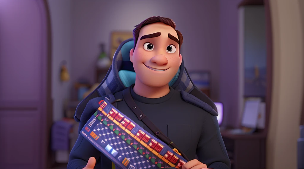 Um homem estilo disney pixar, alta qualidade, melhor qualidade