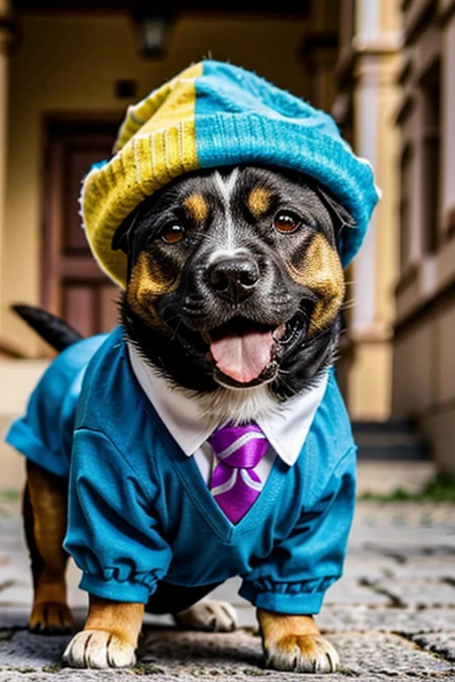  Left side low angle photography, Varied angles, dynamic photography, (((Dog breeds from around the world, Various types of Dog breeds Cute pets posing for a photo wearing cute clothes, luxurious hat, ties, bandanas, vestido, Cores fofas, cores de roupas infantis))), (((expression of much happiness, open mouth Huge tongue out))),  (obra de arte) (perfect proportion)(foto realista)(melhor qualidade) (detalhado) (8k) (HDR) (papel de parede) (cinematic lighting) (sharp focus) POV do topo, (8k, melhor qualidade, obra de arte:1.02), (realista, Photo-realista:1.07), super detalhado, Luz suave, Bonitinho, children&#39;s scenario in the environment, cores fofas, detalhes fofos.