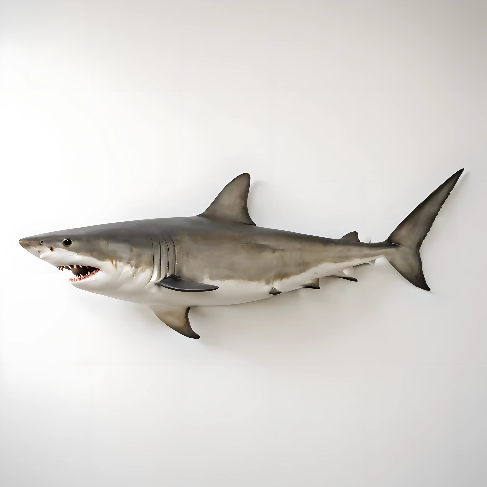 shark specimen, 挂在墙上的shark specimen, View from the side, real, 16k
