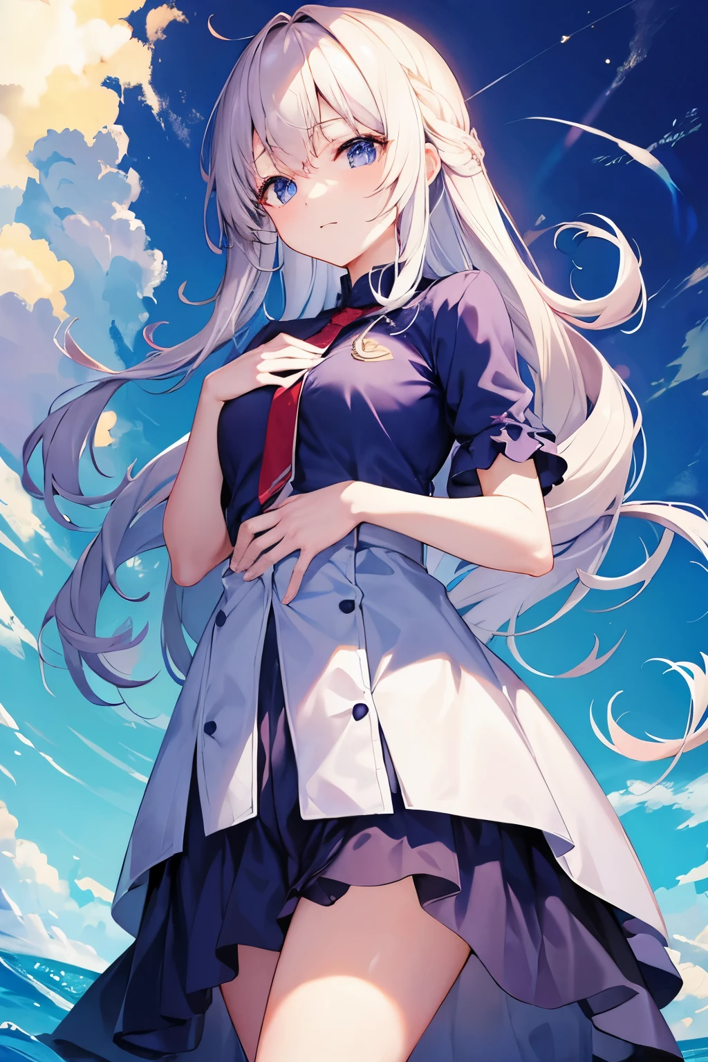 女の子1名, 裸,Cover your  and  with both hands