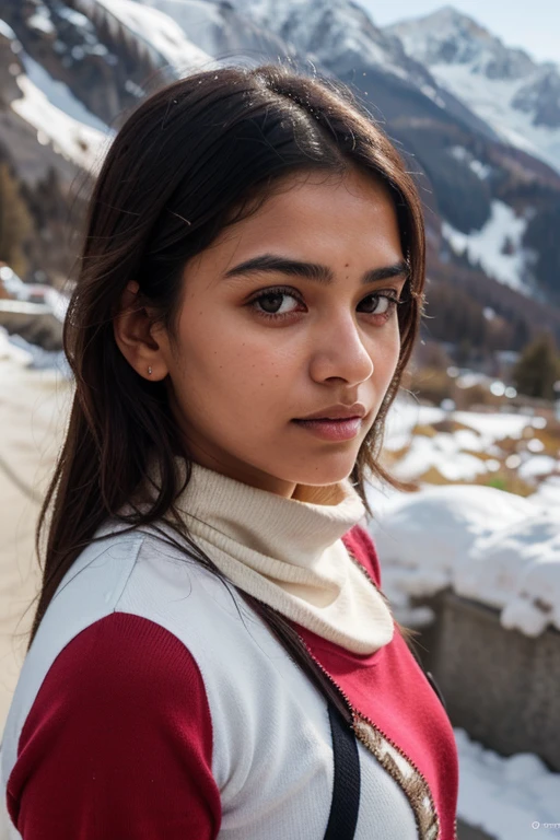 “A young Indian woman, 18 or 19 years old, in the Swiss Alps, she is about 1.60m tall and wears a slightly fitted winter outfit.”
(best quality,4k,8k,highres,masterpiece:1.2),ultra-detailed,(realistic,photorealistic,photo-realistic:1.37), HDR, UHD, studio lighting, ultra-fine painting, sharp focus, physically-based rendering, extreme detail description, professional, vivid colors, bokeh, portraits, landscape