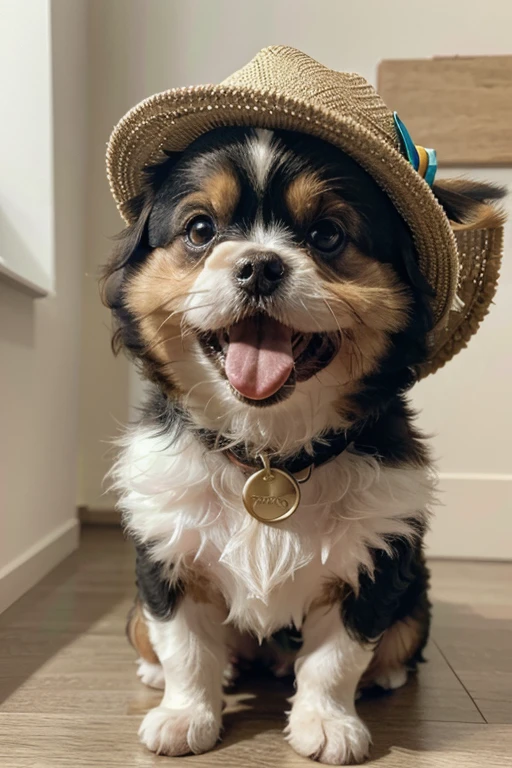 shih tzu dogs, Pomerania, yorkshíre Terrier, Maltese, fofos posando para uma foto usando roupas fofas, luxurious hat, ties, bandanas, vestido, Cores fofas, children's clothing colors for dogs, (((expression of much happiness, open mouth Huge tongue out))), (obra de arte) (perfect proportion)(foto realista)(melhor qualidade) (detalhado) (8k) (HDR) (papel de parede) (cinematic lighting) (sharp focus) POV do topo, (8k, melhor qualidade, obra de arte:1.02), (realista, Photo-realista:1.07), super detalhado, Luz suave, Bonitinho, children's scenario in the environment, cores fofas, detalhes fofos.