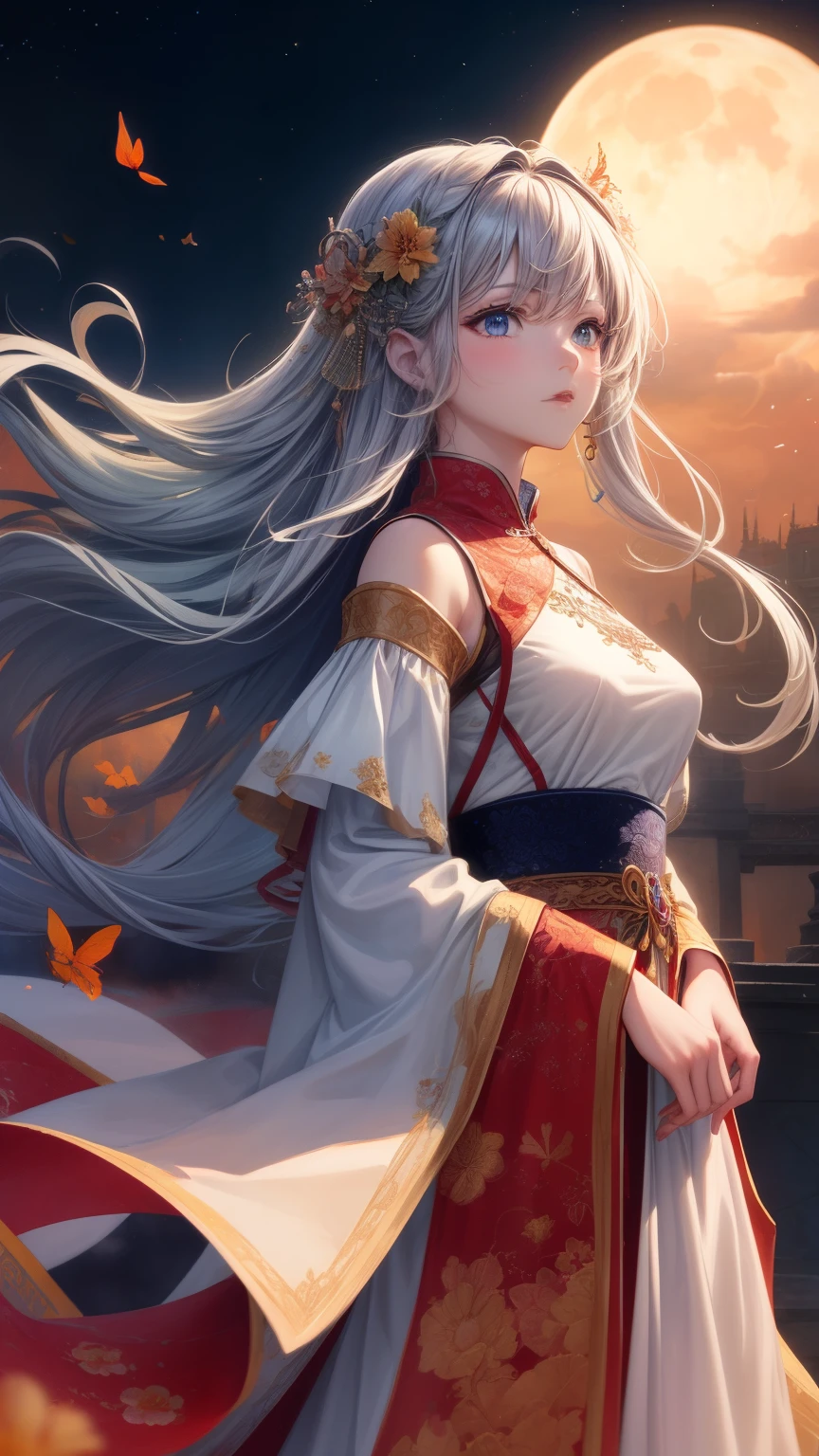 (8k, RAW photo:1.2),best quality, ultra high res,dramatic angle,(fluttered detailed color splashs), (illustration),(((1 girl))),(long hair),(rain:0.9),(hair ornament:1.4),there is an ancient palace beside the girl,chinese clothes,(focus on), color Ink wash painting,(color splashing),colorful splashing,(((colorful))),(sketch:0.8), Masterpiece,best quality, beautifully painted,highly detailed,(denoising:0.6),[splash ink],((ink refraction)), (beautiful detailed sky),moon,highly,detaild,(masterpiece, best quality, extremely detailed CG unity 8k wallpaper,masterpiece, best quality, ultra-detailed),(Lycoris radiata), 