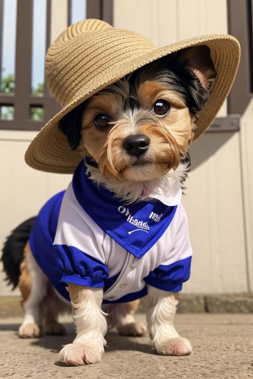 breed dog, yorkshíre Terrier, Maltese, fofos posando para uma foto usando roupas fofas, luxurious hat, ties, bandanas, vestido, Cores fofas, children&#39;s clothing colors for dogs. low angle view, eye level shot (virilha),Just huge morbid thighs, gordinhas, extremamente grossas;,work-rhyme, melhor qualidade, (vista frontal), (vista da minhoca&#39;olhos), perspectiva do olho do minhoca, low angle