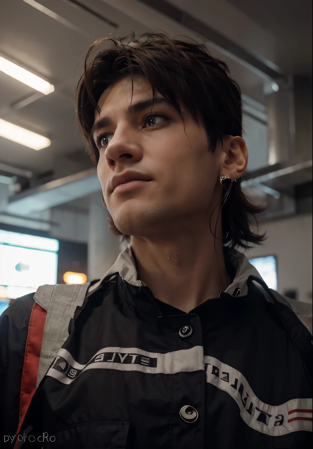 Change background cyberpunk handsome boy, realistic face, 8k, ultra realistic