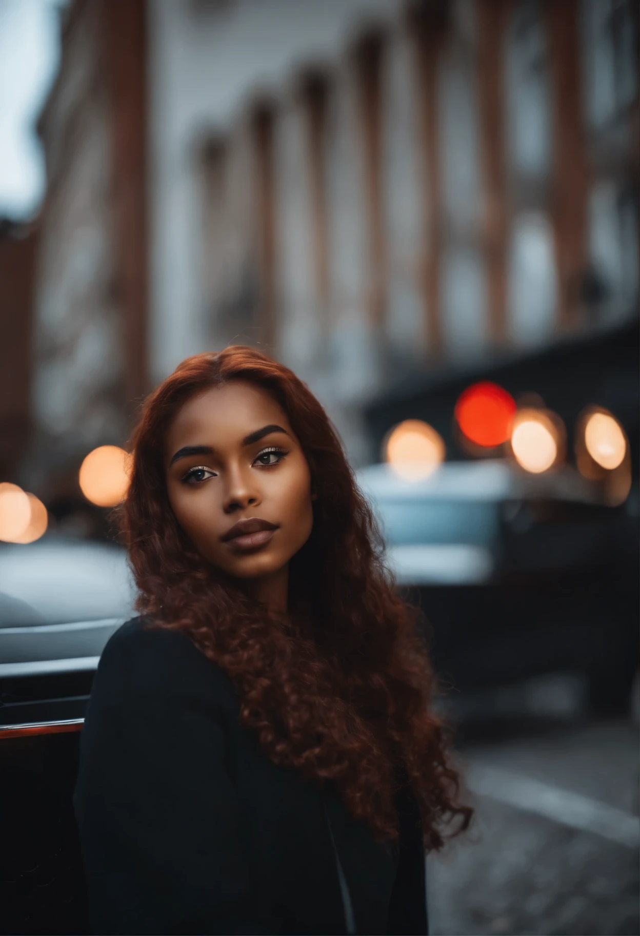 beautiful caramel gorgeous black instagram model with hazel eye, black and red hair, young 18 age most realistic, real quality, nikon d850, 85mm lens, high resolution