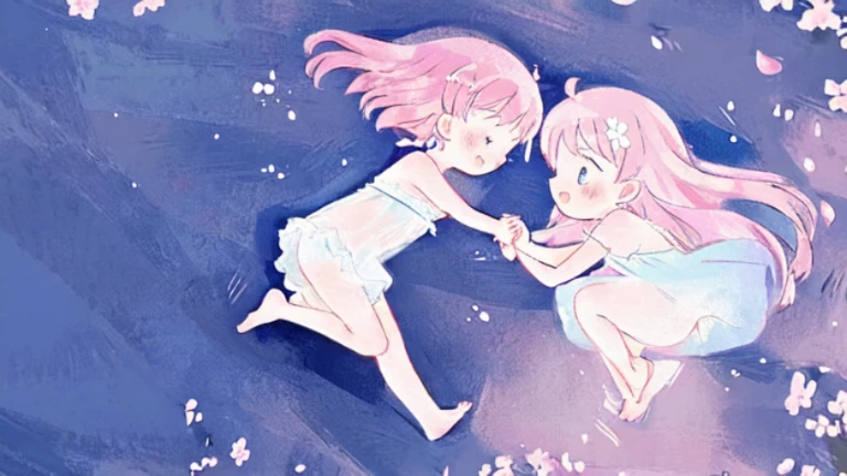 (2girls:1.1),(from side:1.1),(holding hands:1.1),Ejaculate,whole body,white stockings on her legs,pastel colors,Soft contrast,fair skin,皮肤细腻有Light泽,light blue pupils,Bandeau dress,barefoot,lace,ribbon,Strapless,Beautifully,prettify,garden,flowers,flying petals, Light腿, Cherry blossoms, Light, composition, Rich expressions,masterpiece, (2girls and 2girls and 2girls and 2girls),pink hair, blue eyes, Empty classroom, sadomasochism, sitting at a table, exposed buttocKs, high heels, delicate eyes, leggings, Kissing each other, lesbians