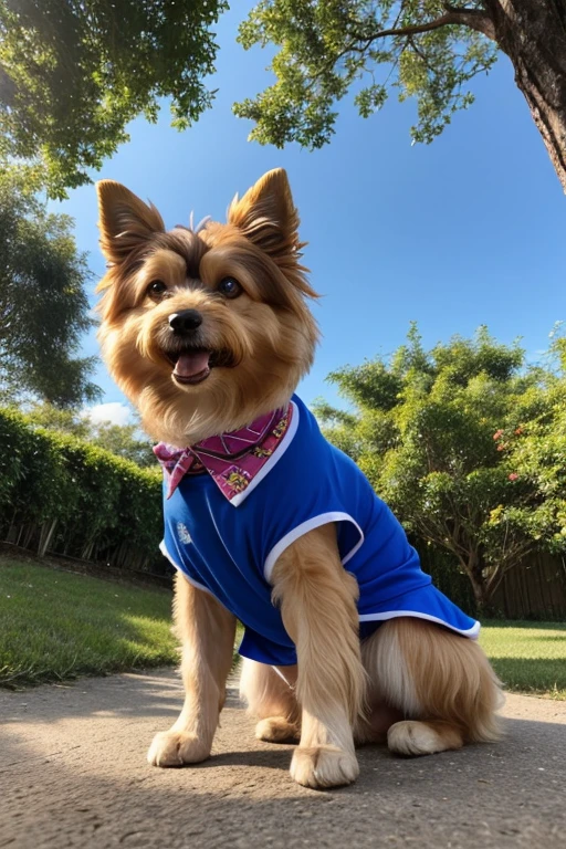 Dog with an expression of happiness when he sees his owner, Cachorro com boca aberta, breed dog , German dwarf spitz, Lulu of Pomerania, Maltese ,Yorkshire Terrier, lindo Maltese posando para uma foto usando roupas fofas, fofo usando vestido fofo de princesa, luxurious hat, ties, Bandanas, vestido, cores fofas, children'dog clothing colors. low angle view, eye level shot (virilha),Just huge morbid thighs, gordinhas, extremamente grossas;,rima de trabalho, melhor qualidade, (Vista frontal), (vista da minhoca'olhos), perspectiva do olho do minhoca, low angle.