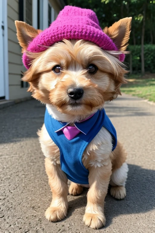  Dog with an expression of happiness when he sees his owner, Cachorro com boca aberta, breed dog ,  German dwarf spitz, Lulu of Pomerania, Maltese ,Yorkshire Terrier, lindo Maltese posando para uma foto usando roupas fofas,   fofo usando vestido fofo de princesa, luxurious hat, ties, Bandanas, vestido, cores fofas, children&#39;dog clothing colors. low angle view, eye level shot (virilha),Just huge morbid thighs, gordinhas, extremamente grossas;,rima de trabalho, melhor qualidade, (Vista frontal), (vista da minhoca&#39;olhos), perspectiva do olho do minhoca, low angle.