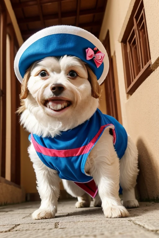 Cão Maltese brincando com seus Brinquedos em um lindo quarto fofo, Dog with an expression of happiness when he sees his owner, Cachorro com boca aberta, breed dog , German dwarf spitz, Lulu of Pomerania, Maltese ,Yorkshire Terrier, lindo Maltese posando para uma foto usando roupas fofas, fofo usando vestido fofo de princesa, luxurious hat, ties, Bandanas, vestido, cores fofas, children'dog clothing colors. low angle view, eye level shot (virilha),Just huge morbid thighs, gordinhas, extremamente grossas;,rima de trabalho, melhor qualidade, (Vista frontal), (vista da minhoca'olhos), perspectiva do olho do minhoca, low angle.