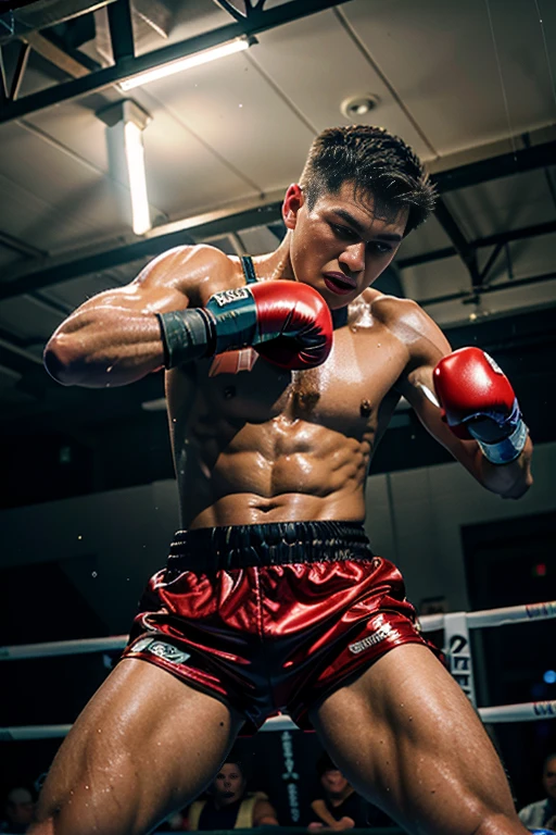 (original) , (very detailed wallpaper) , (best quality) , (masterpiece) , photographic reality, realistic, very detailed illustrations, (2 boys, 18 years old) , Indonesians, (serious faces) , perfect detail, (best lighting) , (super complex details) ,
(Professional boxing boys) , (boxing helmets on: 1.3), (aggressive punching to each other) , sweat, heavy breathing, (oppressive attack) , (boxing ring) , athletic shorts, perfect detail, boxing gloves on, perfect limbs, impact, (shiny skin) , abs, muscles, waistline,boxing shorts, realistic boxing fight, (super detailed CG: 1.2) , (8K: 1.2) , realistic, octane rendering