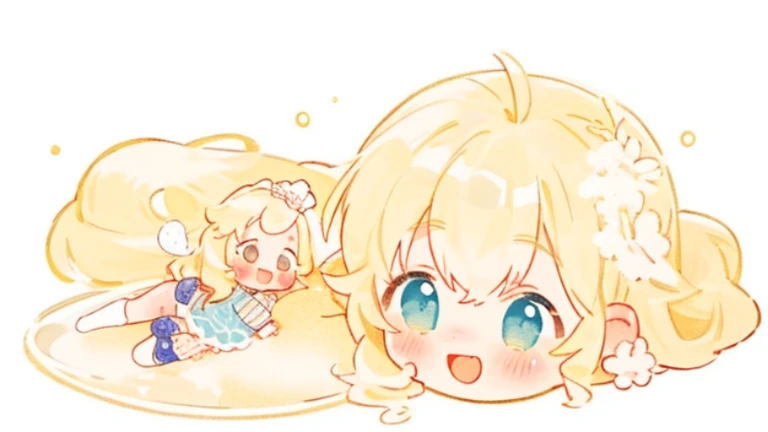 Ejaculate，Whole body，Two girls，loli，Apply milky white liquid to face，Too cute、sweet，shy