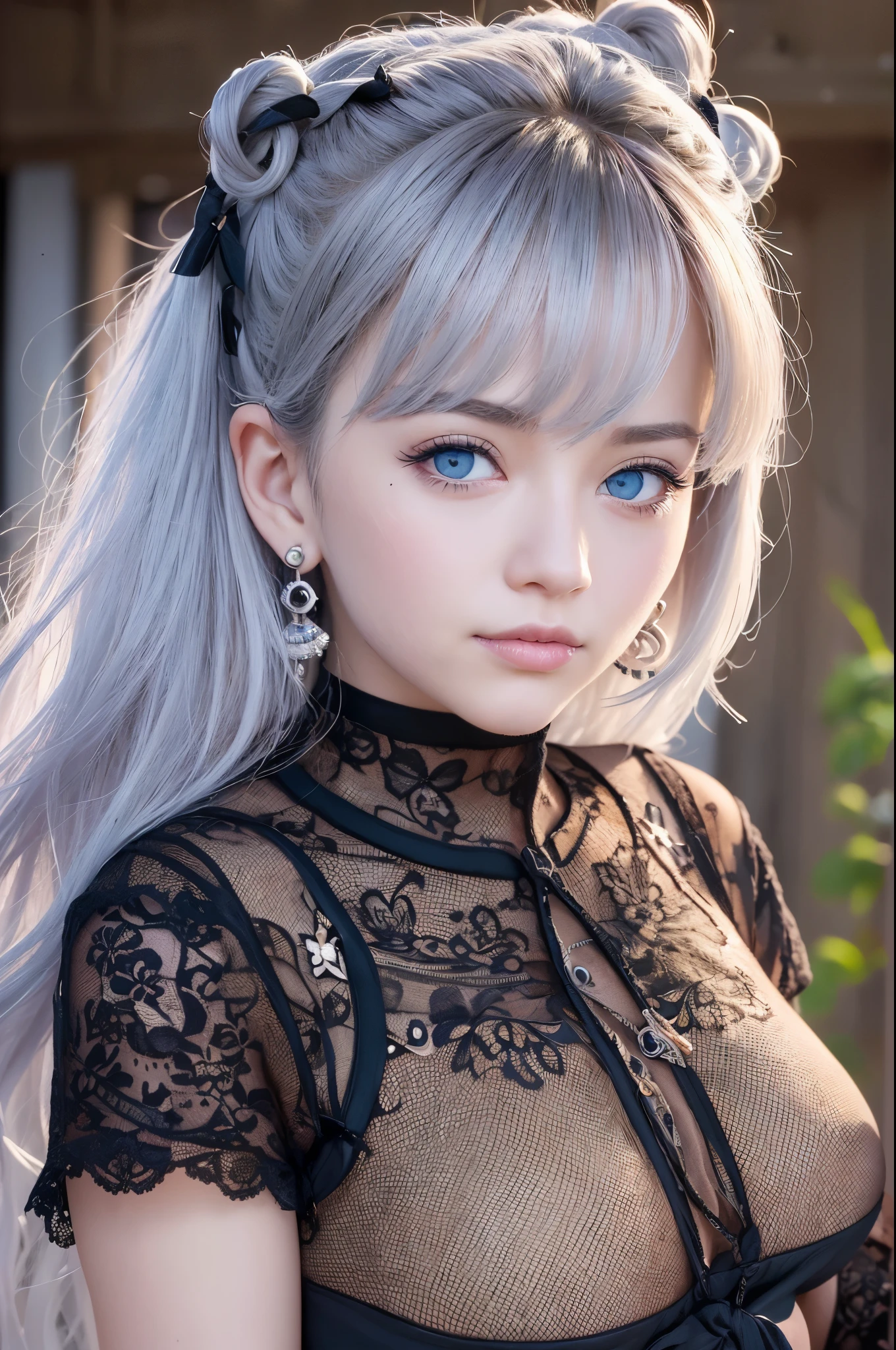 1 girl, whole body:1.2, perfect anatomy, very detailed顔と目,, (blue eyes), gray hair:1.7,smile:0.3, 20-year-old, muscular:1.5, (earrings,good:1.5, white mini skirt), blurred background, ( 8K students, photorealism:1.5, masterpiece, heightens, at night, midnight, dark, rtx, realistic照明, photo taken in ancient japan, very detailed流れる髪, realistic hair, realistic shadow, disorganized, very detailed, 4K, (green eyes), (beautiful girl: 1.4), (masterpiece),ultra detail, (highest quality), (ultra high resolution), (masterpiece), realistic:1.3, smile, balanced pupil, symmetical pupil and iris,Chromatic_aberration:0.8, dynamic_color_range, lens_Twist:0.7, Holding lanterns,delicate hands, Japanese