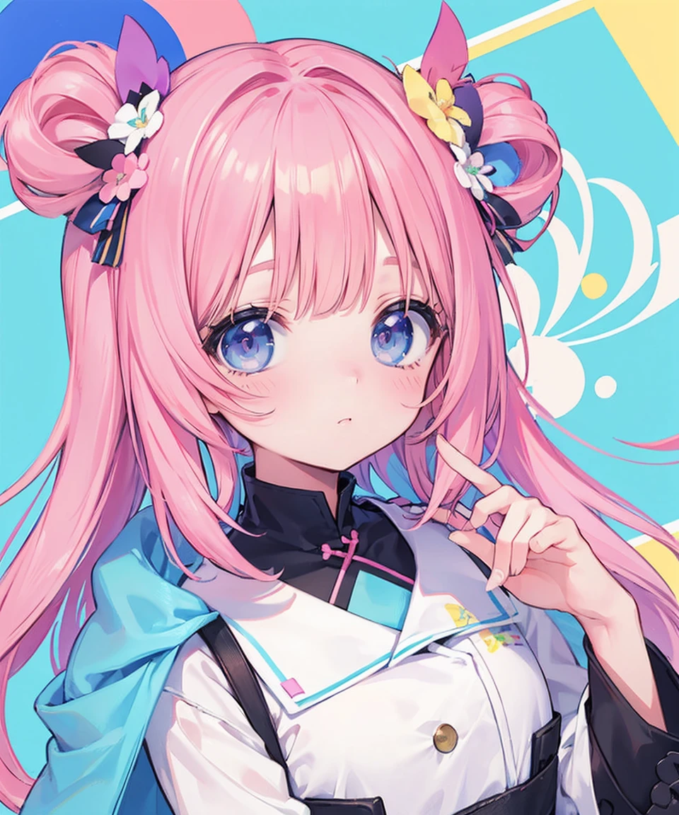 mesa, (2 s), Idol, um close de um, olhos grandes, kawaii Institute of Technology, kawaii, Bonitinho, cores pastel, melhor qualidade, feliz, Deep Story, Symmetrical, head tilt