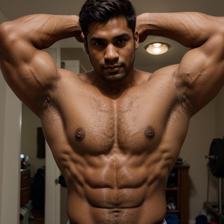 Brown man with muscle