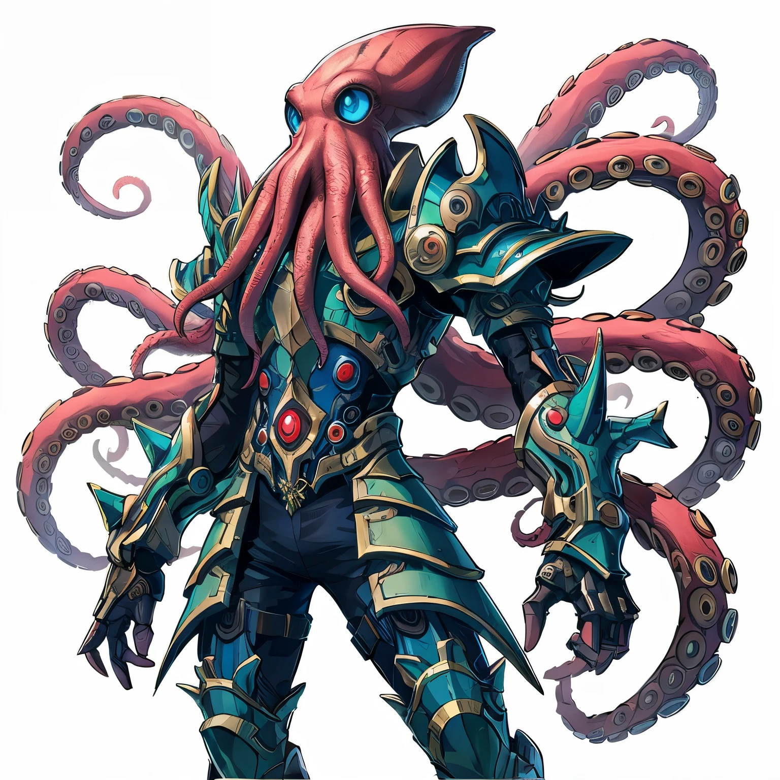 Humanoid octopus wearing an armor