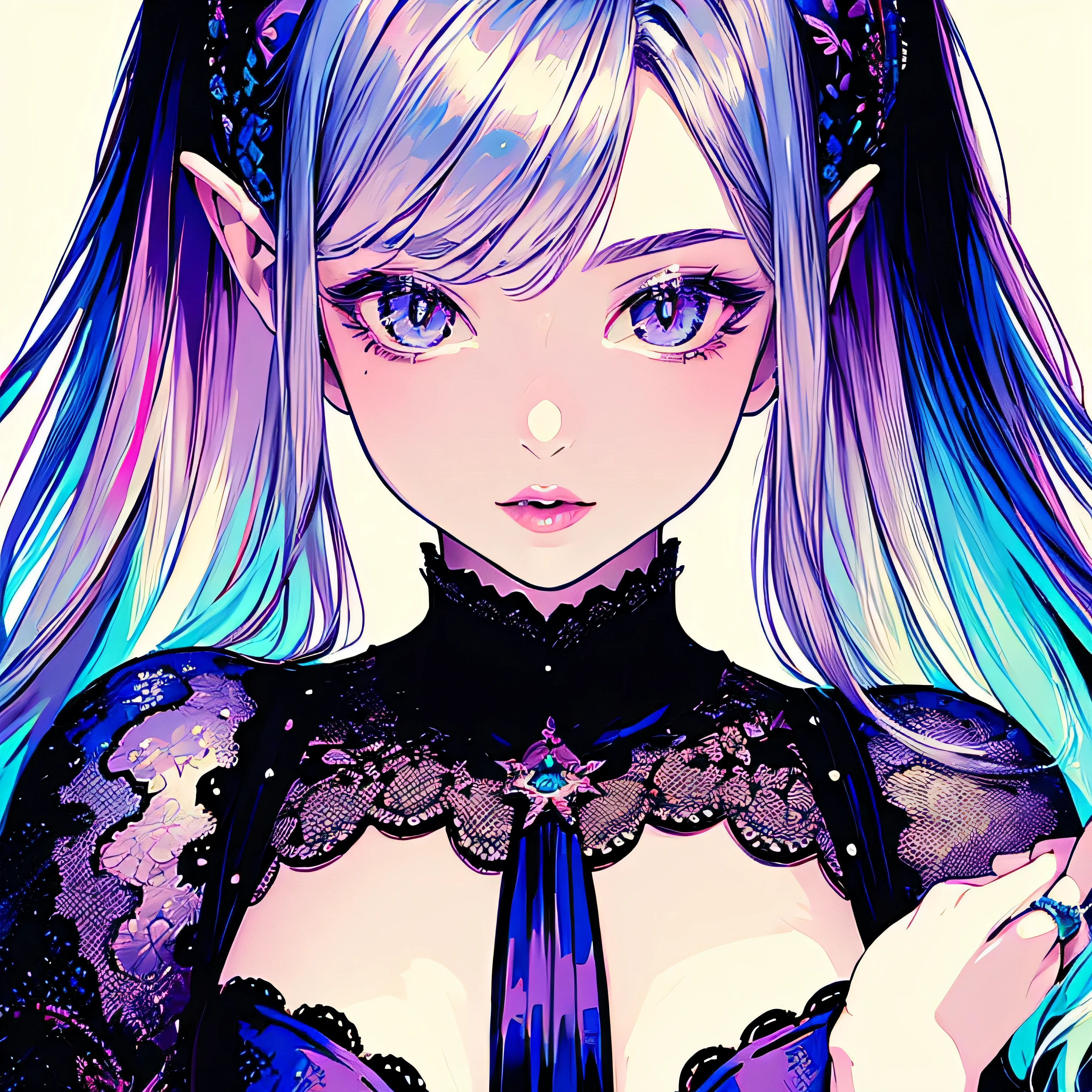 (masterpiece, top quality, best quality, official art, beautiful and aesthetic:1.2), girl, portrait, anime evil, extreme detailed, highest detailed, optical mixing, playful patterns, lively texture, unique visual effect