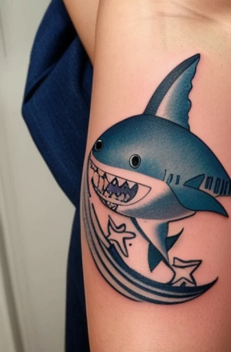 sailor babe with a kinky shark-tattoo