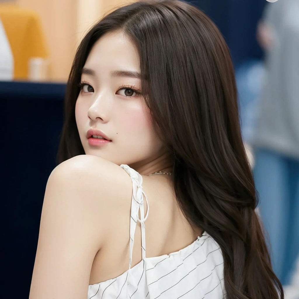 Un primer plano de una mujer con cabello largo con una blusa blanca, jennie rosa negro, hermosa mujer surcoreana, parque roseanne de blackpink, jaeyeon nam, jossi de blackpink, hermosa joven coreana, linda actriz coreana, hermosa joven coreana, muchacha coreana, aparcar desde-min, lee ji - eun, heonhwa choe, lee ji-eun