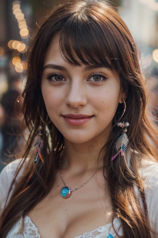 The prompt for the given theme can be:
(best quality,ultra-detailed,realistic:1.37),dreamcatcher,colorful,young,clear eyes,beauty,smiling, detailed lips, joyful, vibrant colors, ethereal, bokeh, soft lighting