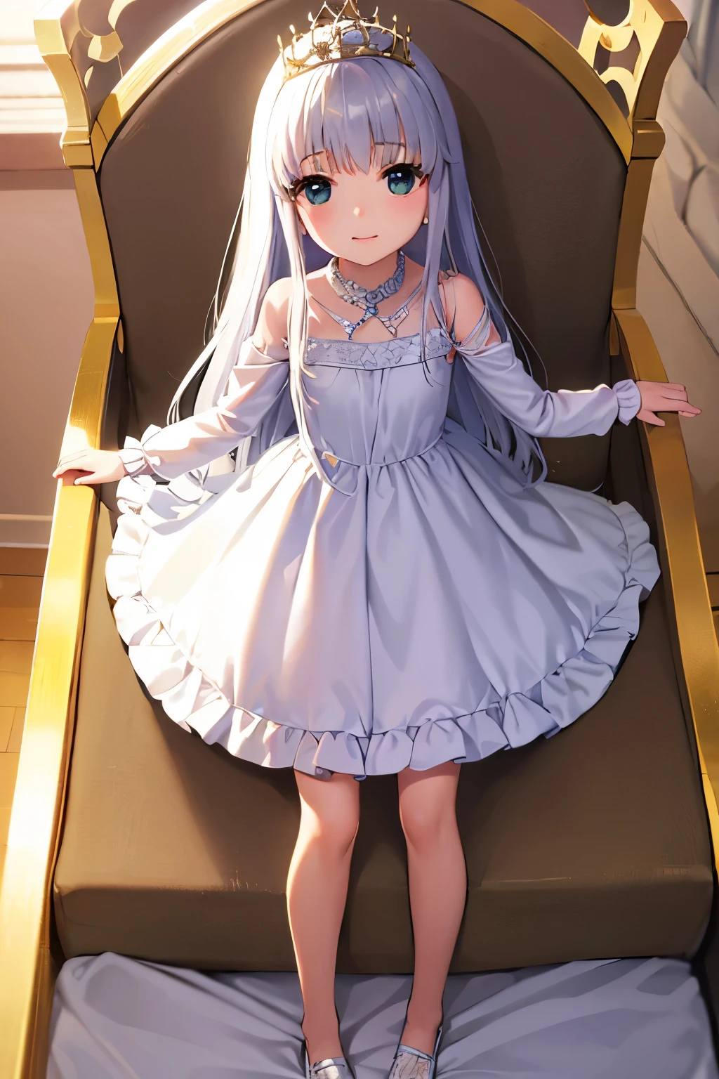 a girl, holding balloons, (((full body))), real photo, looking above at me, Brat, blue