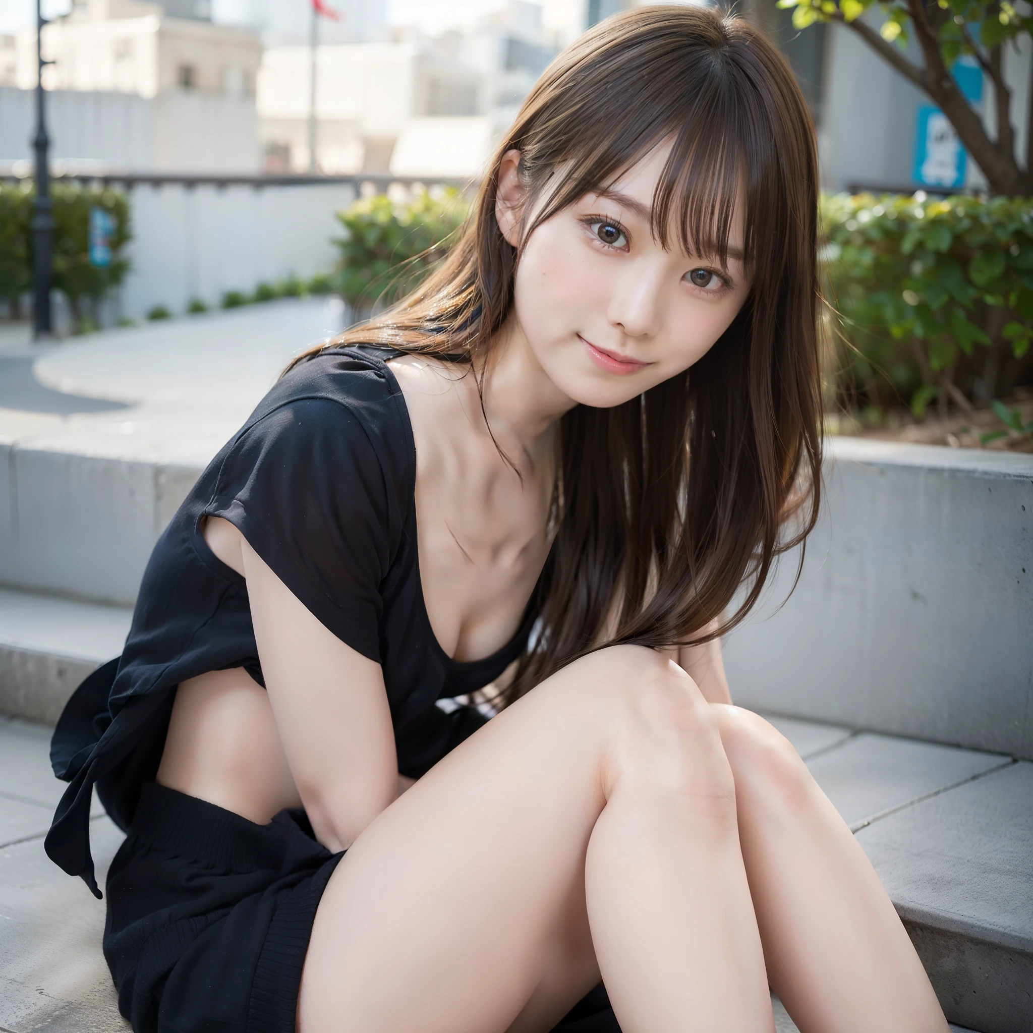 8K,Best Quality:1.4, 超A high resolution:1.5, (Photorealistic:1.4),masterpiece:1.2,(top-quality:1.4)、 Raw photo、 (From the knee up:1.8), (the background is blurred), a park,FULL BODYSHOT:1.5、 1日本人の女の子, Cute, (Solo), (Shy smile), Smooth skin、TThe shirt、Check miniskirt:1.3、 (Brown medium hair,Bangs), (touch hair:1.4)、nogizaka、cute little、(30-years old:1.2)、beauty legs、Supple fingertips、Realistic fingers、Beautiful black eyes、natural skin textures:1.3, realistic eyes and face details:1.7、middlebreasts、Toned buttocks:1.2、gazing at viewer,thighs thighs thighs thighs、Gravure Pose