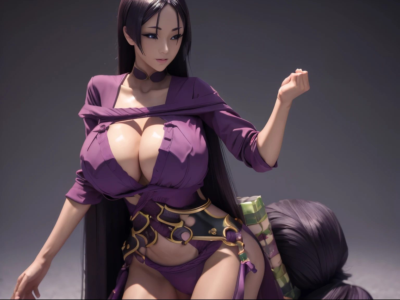 (((minamoto)))8k,((de minamoto no raiku ))(lleva su traje ajustado color morado))(((r minamoto no raiku)))(((ella posa cat walk)))(((Amazing tits)))caliente, hermosa,((Hornie)),((( minamoto no raiku)))((tiene nalgotas)))8k,((parece un render 3d)) hiperrealista todo como un motor irreal trazado de rayos render ((estilo humano hiperealista)),(((Empty dark background))). hiperrealista todo como un motor irreal trazado de rayos render estilo humano realista ,(((Empty dark background)))., (((emptyback ground)))Suavemente iluminado, Intimo exquisito detalle, sharp focus, intrincadamente detallado, rewarded photography, small-catchlight, bajo contraste, alta nitidez, facial-symmetry, profundidad de campo, cinematic background, Renderizado del motor irreal, Imagen central, dream-like, Suavemente iluminado, intimo, imagen de cuerpo completo ,cuerpo completo,((tetona)),((piernas torneadas)) perfect ass ecchi, hdri