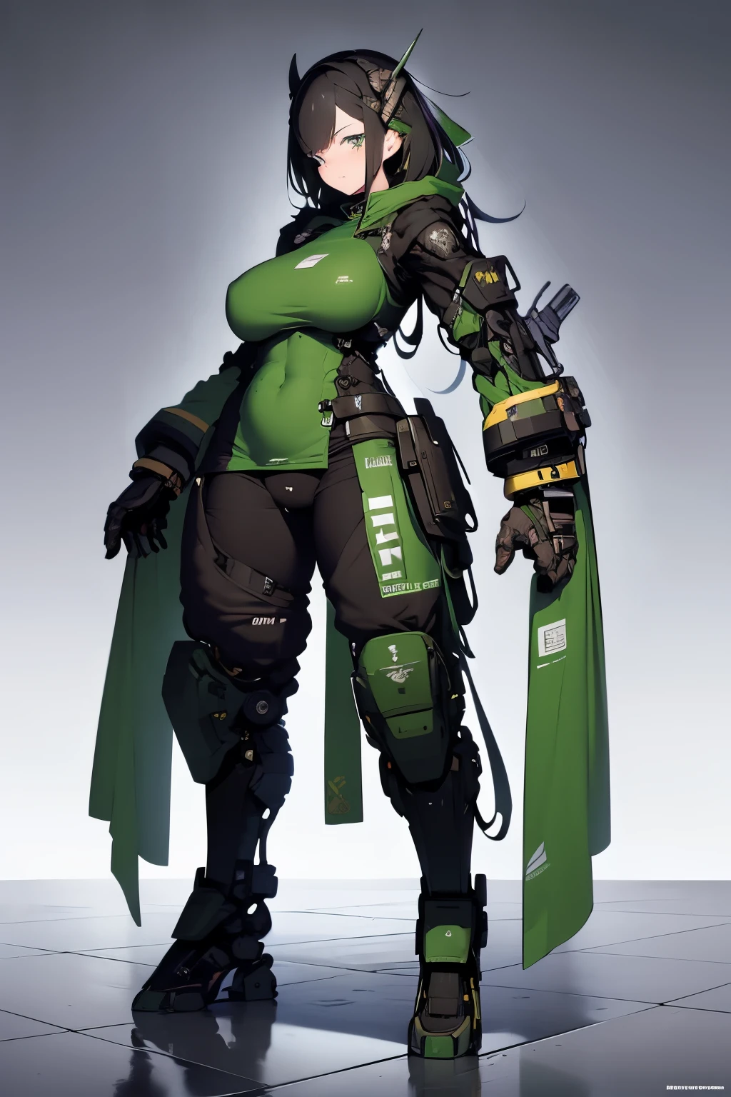 Beautiful female soldier in a green uniform holding a gun, tattered military gear, mechanized soldier girl, oversized mechanical exoskeleton arms and legs, inspired by Masamune Shirow, girl in mecha armor, mechanized valkyrie girl, cushart kenz, infantry girl, Bare Skin, Athletic Well Toned Body, sweaty skin, Barely Clothed, cammo patterns, Beautiful Face, dieselpunk Theme, Fiverr Dnd Character, Octane Render, Digital Art, Extreme Detail, 4k, Ultra Hd, Polished, Beautiful, Hyperdetailed, Intricate, Elaborate, Meticulous, Photorealistic, Sharp Focus, Wlop, Character Design, Unreal Engine, 3d Rendered, Volumetric Lighting, Reflections, Glossy, Digital Illustration, Pose, Suggestive Pose, Lewd, Full Body Shot, naked, nude, uncovered breasts, exposed breasts, exposed crotch, vissible nipples, puffy vagina, anatomically correct 💖❤💕💋