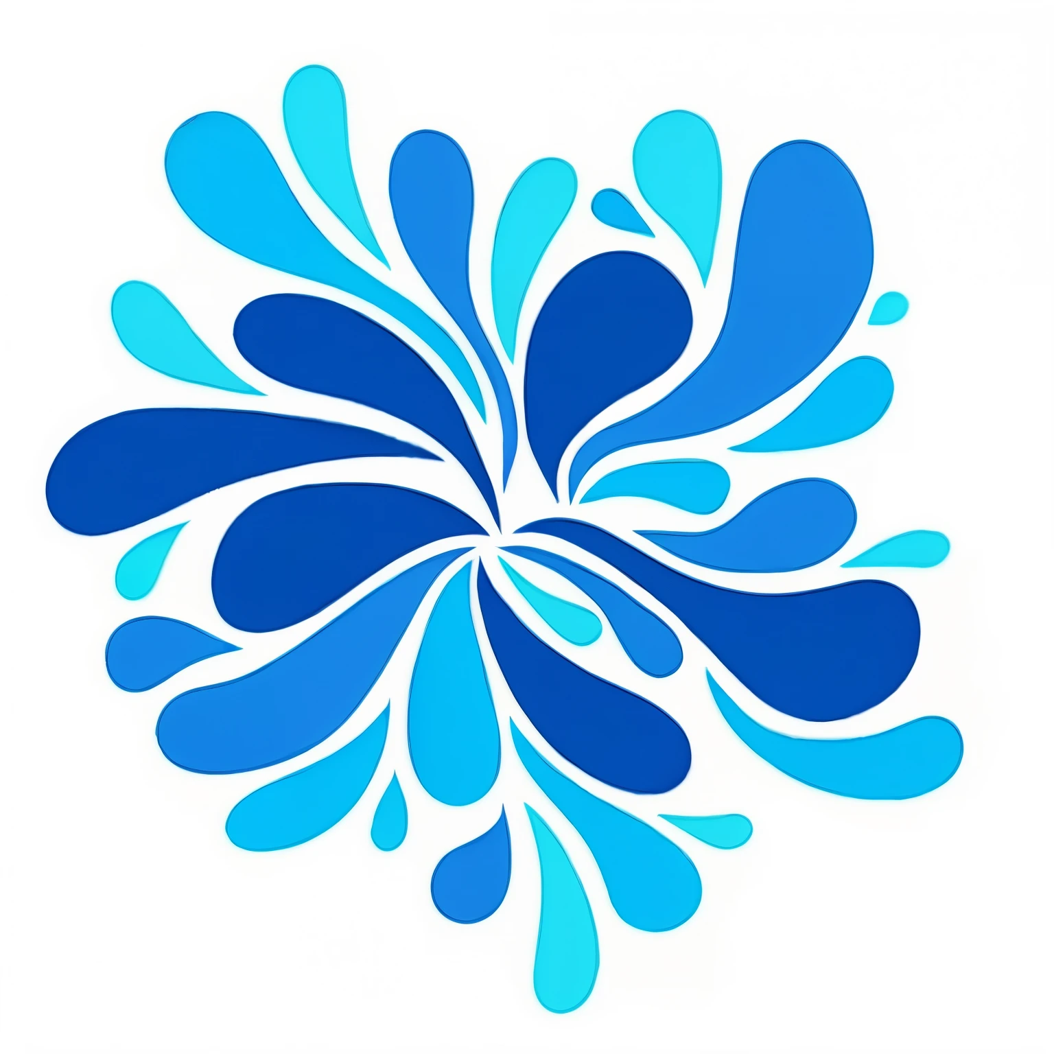 a blue and white flower with water gotas on it, water powers água rodopiando, blue colour respingo, azul - pétalas, respingoes, gotas, water respingo, cor azul, respingoing, respingo, imagem azul, there is water respingo, gotas azuis, partículas de água, ilustração SVG, elemento água, design elegante, gotas around, água rodopiando