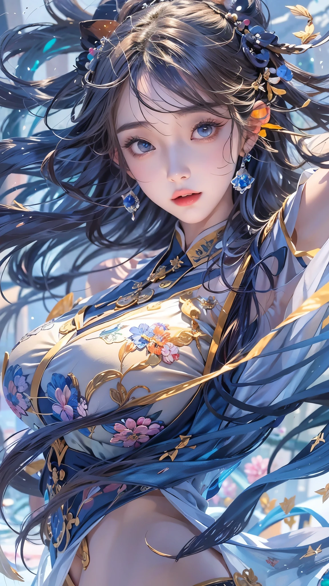 Belly button, cleavage, (big breast: 1.2) close-up, upper body, water on the body, soaked clothes,