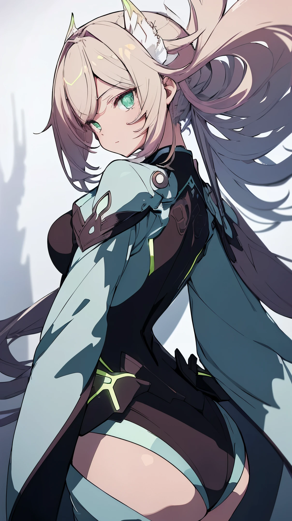 Flat vector art, Miss, beautiful anime style Miss, flat color, wide angle, Clean and meticulous face, intricate clothing, Similar colors, Glowing shadow, beautiful gradation, depth of field, clean images, high quality, high detail, HD, Luminous Studio graphics engine, cute face, slim waist, nice butt,
